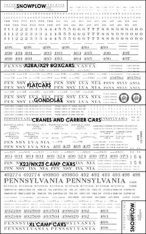 HO PRR MOW Black Lettering Decals Early Schemes (1930-1960)