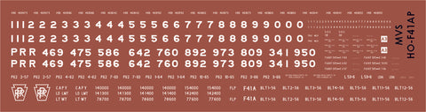 HO PRR F41A Flatcar Decals
