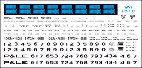 HO P&LE 951-F & 108-F Flatcar Decals