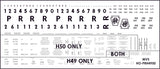 HO PRR H49 & H50 Plain Keystone Covered Hopper Decals (1966+)