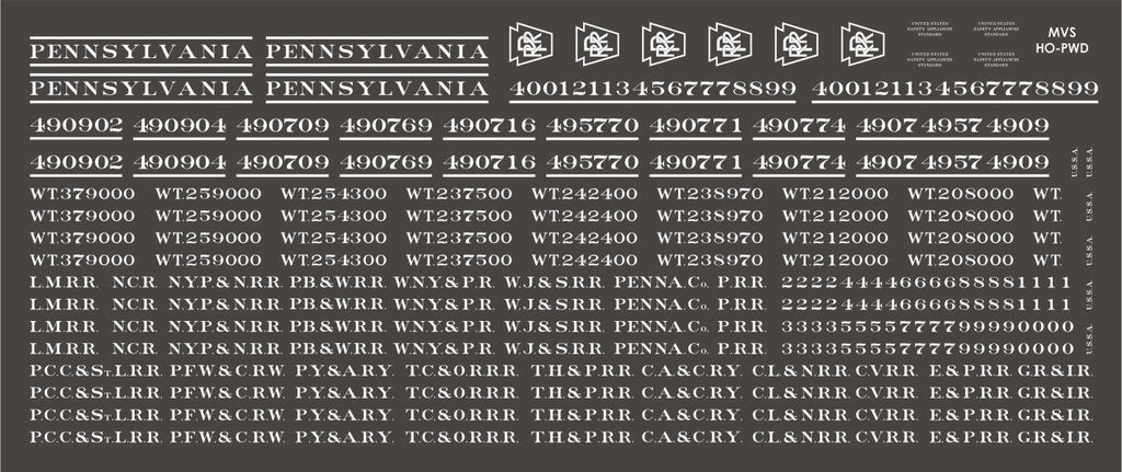 HO PRR Wreck Derrick Decals