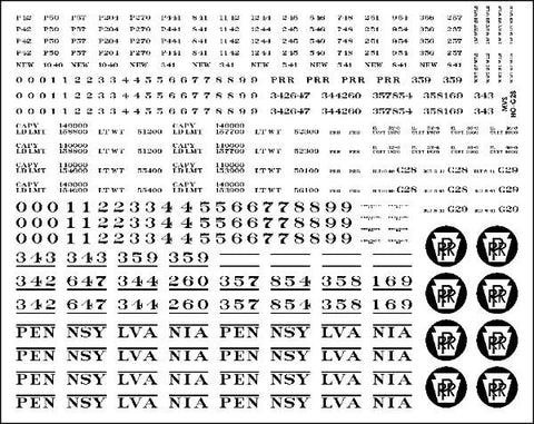 HO PRR G28 & G29 Gondola Decals