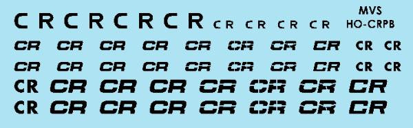 HO Conrail Black Patch Decals