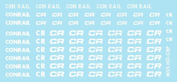 HO Conrail White Patch Decals