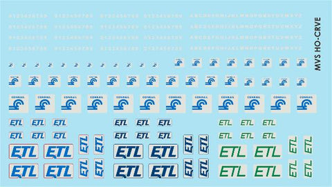 HO Conrail Vehicle Lettering Decals