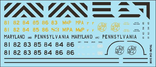 HO Maryland & Pennsylvania Diesel Decals (1969-1992)