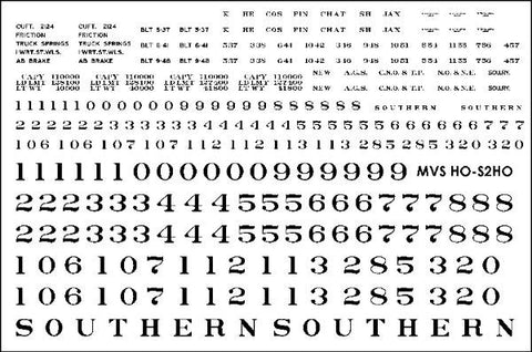 HO Southern 2-Bay Offset Side Hopper Decals