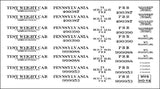 HO PRR Scale Car Decals
